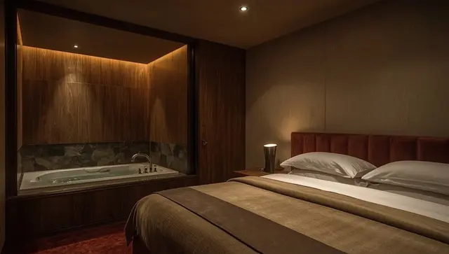 Illustration générée, pas une photo — Love room Bali Suite - Spa Jacuzzi à Saint-Étienne
