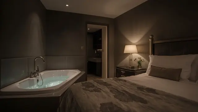 Illustration générée, pas une photo — Love room L'Écrin de Fauve - Jacuzzi XXL privatif à Sainte-Honorine-de-Ducy