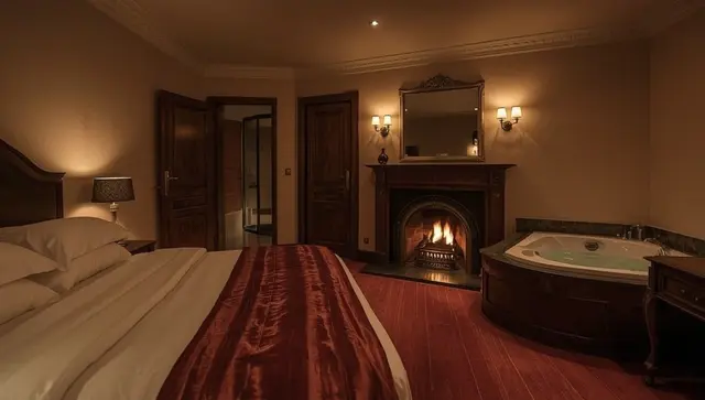 Illustration générée, pas une photo — Love room La Gioya - Love Room avec Jacuzzi et Baldaquin à La Seyne-sur-Mer