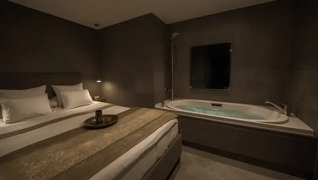 Illustration générée, pas une photo — Love room Le Boudoir de la Loire – Suite avec Jacuzzi | Séjour romantique à Chalonnes-sur-Loire