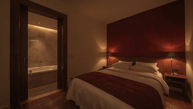 Illustration générée, pas une photo — Love room Ô Bulles d'Agon - Chalet avec Spa Privé près de la Plage à Agon-Coutainville
