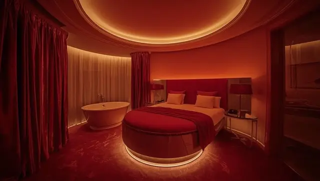 Illustration générée, pas une photo — Love room Secret de Paris Hotel & Spa**** Chambre Moulin Rouge à Paris