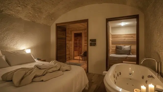 Illustration générée, pas une photo — Love room Suite 47 SPA - Wood à Précy-sur-Oise