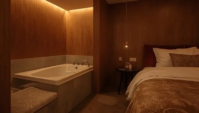 Illustration générée, pas une photo — Love room Suite Amazonie de luxe avec balnéo – séjour spa à Le Havre