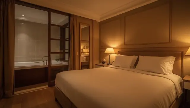 Illustration générée, pas une photo — Love room Suite Balnéo Canet à Canet-en-Roussillon