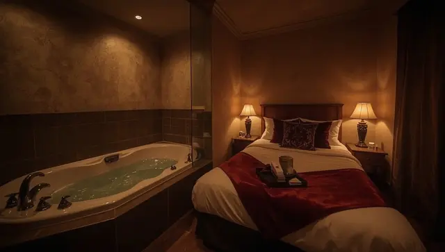 Illustration générée, pas une photo — Love room Suite Bubbles Spa - Luxe à Troyes