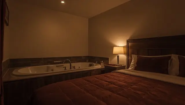 Illustration générée, pas une photo — Love room Suite romantique avec Spa à Le Mans