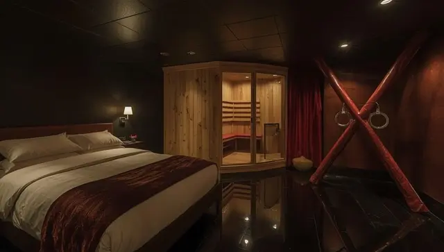 Illustration générée, pas une photo — Love room Suite Secrète à Callas