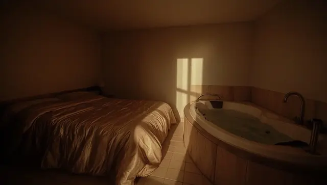 Illustration générée, pas une photo — Love room Une Parenthèse pour Deux - Chambre Tentation Dorée à Plan-d'Orgon